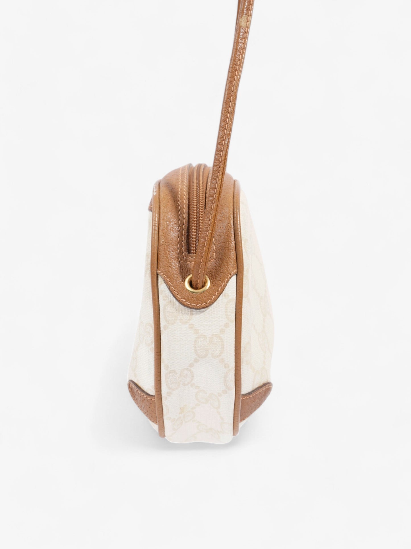 Gucci   GG Camera Bag Tan / Cream Coated Canvas