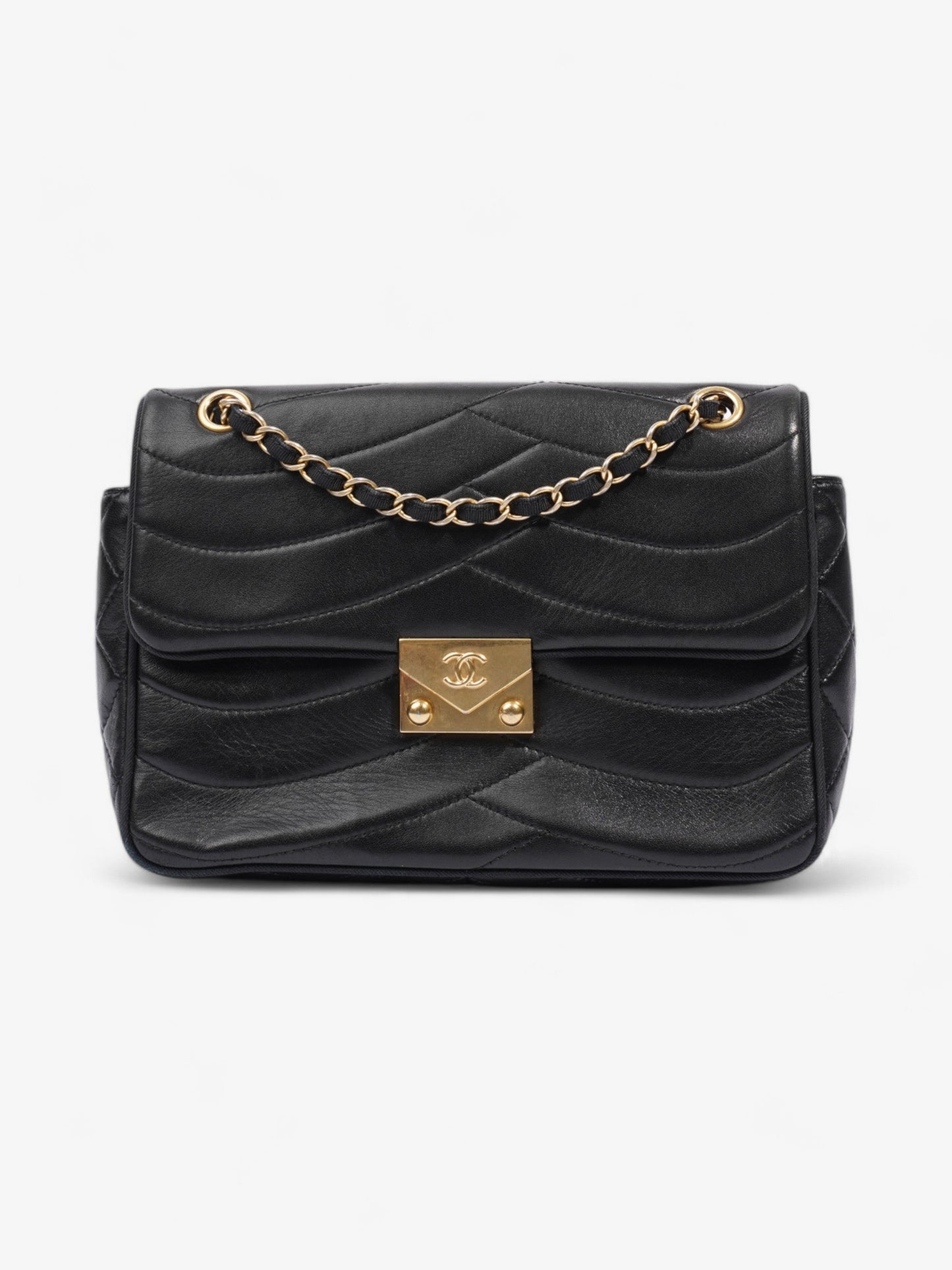 Chanel Scallop Flap Black Leather Medium