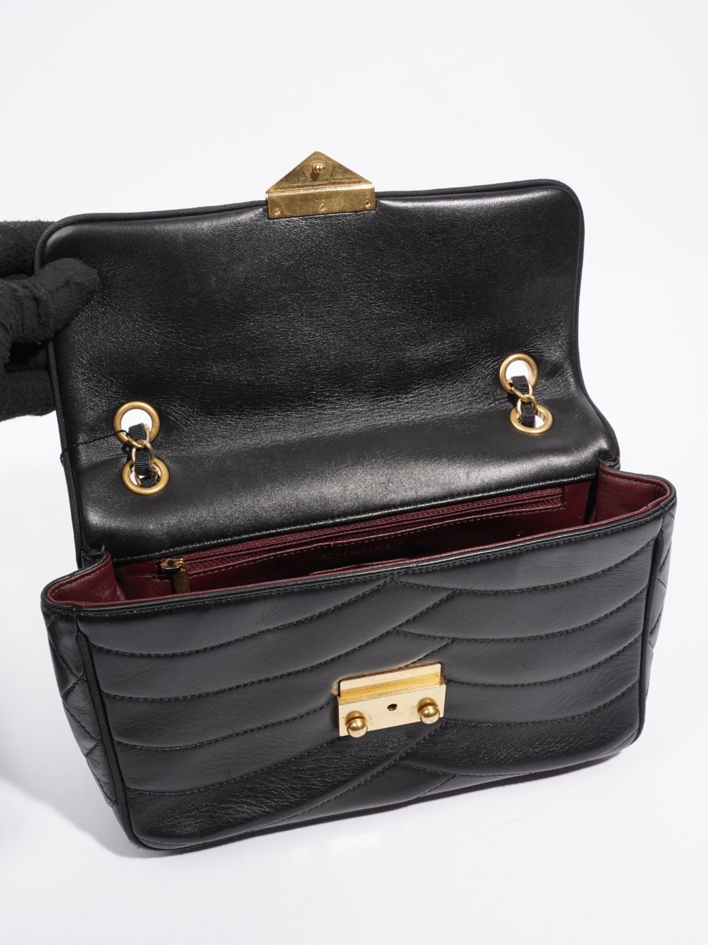 Chanel Scallop Flap Black Leather Medium