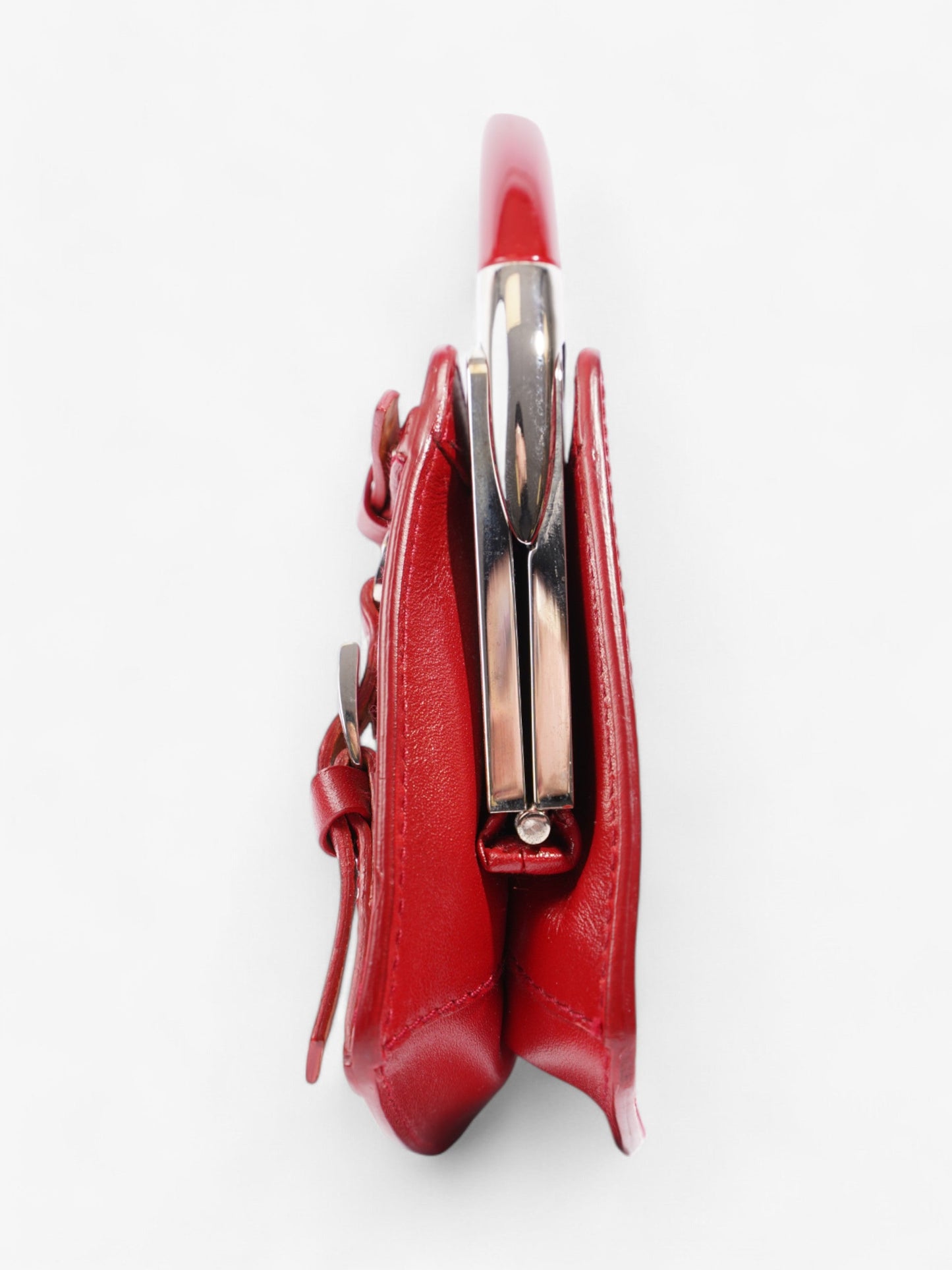 Christian Dior Bondage Clutch Red Calfskin Leather