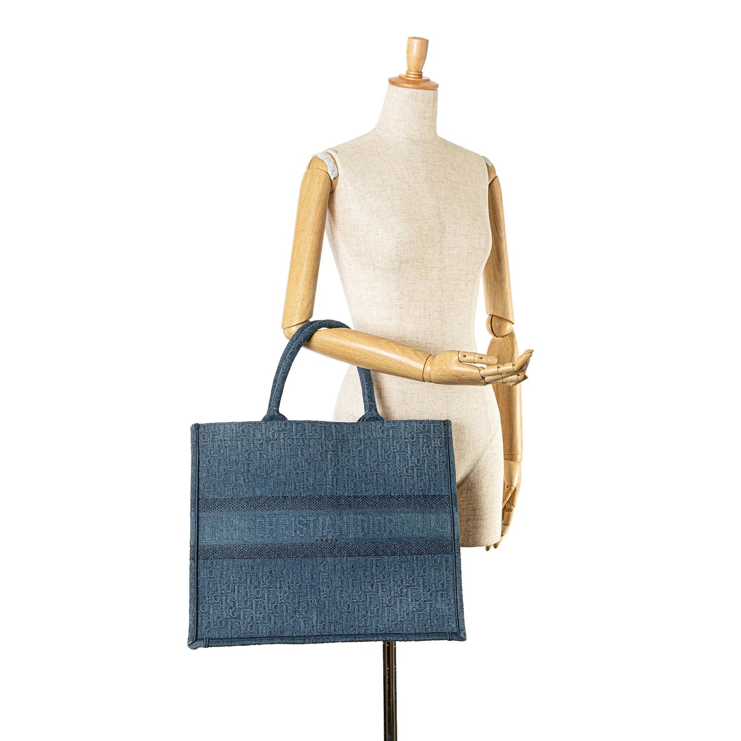 Blue Dior Large Oblique Denim Book Tote