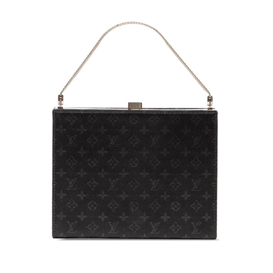 Black Louis Vuitton Monogram Satin Ange PM Handbag