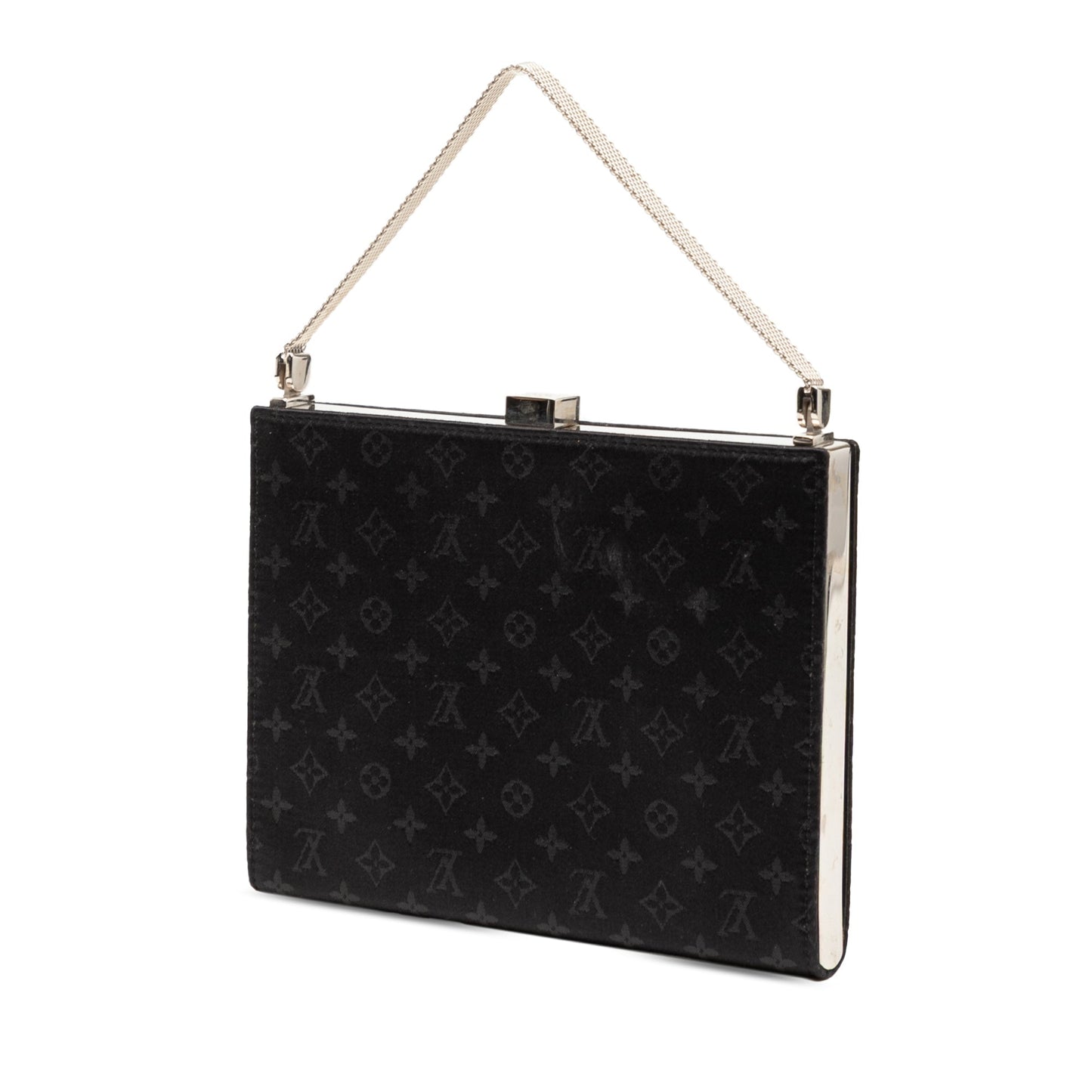 Black Louis Vuitton Monogram Satin Ange PM Handbag