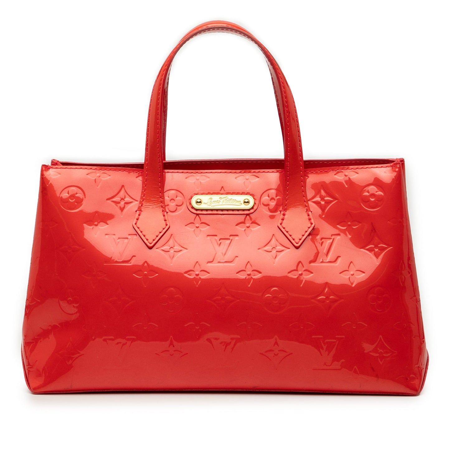 Red Louis Vuitton Monogram Vernis Wilshire PM Handbag