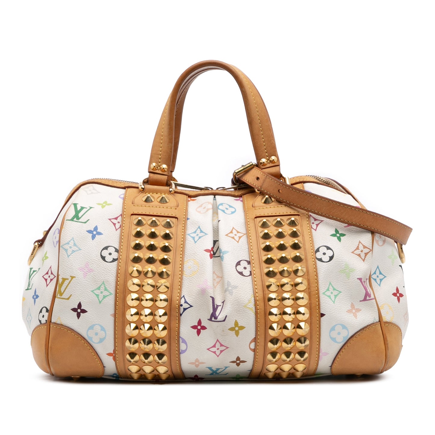 White Louis Vuitton Monogram Multicolore Courtney MM Satchel