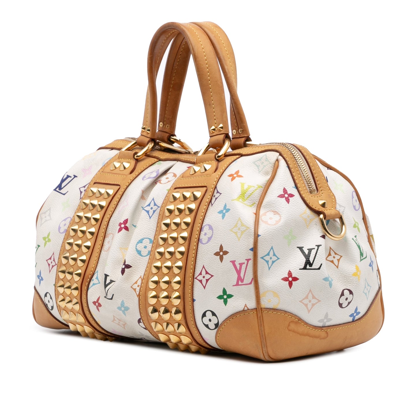 White Louis Vuitton Monogram Multicolore Courtney MM Satchel