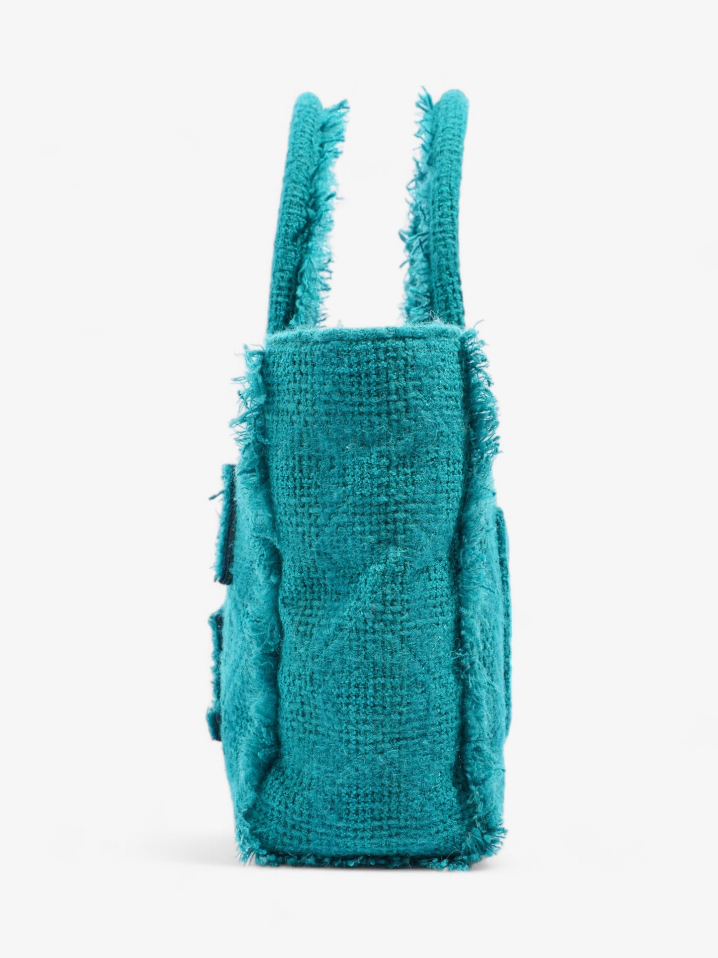 Chanel Shopper Tote Teal Green Tweed Medium