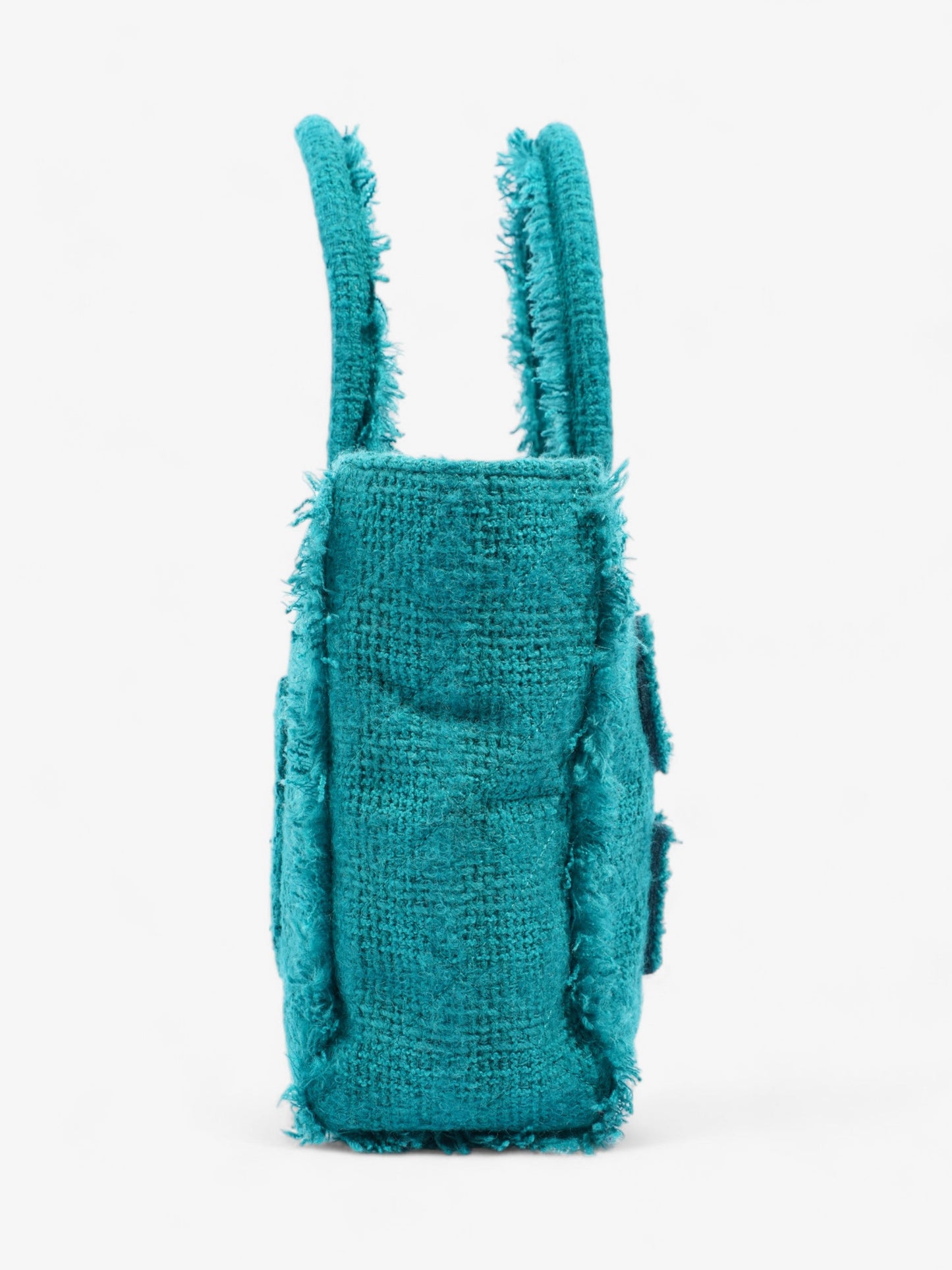 Chanel Shopper Tote Teal Green Tweed Medium