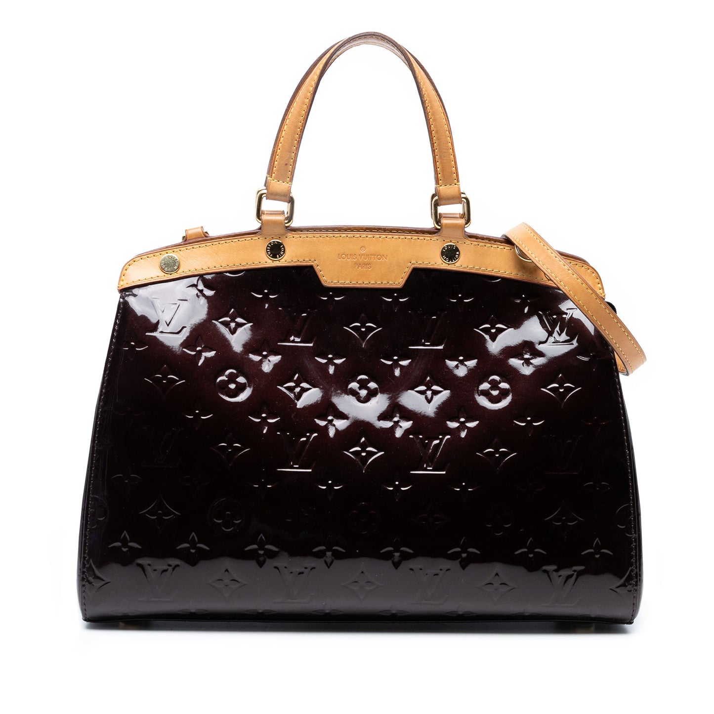 Purple Louis Vuitton Monogram Vernis Brea MM Satchel