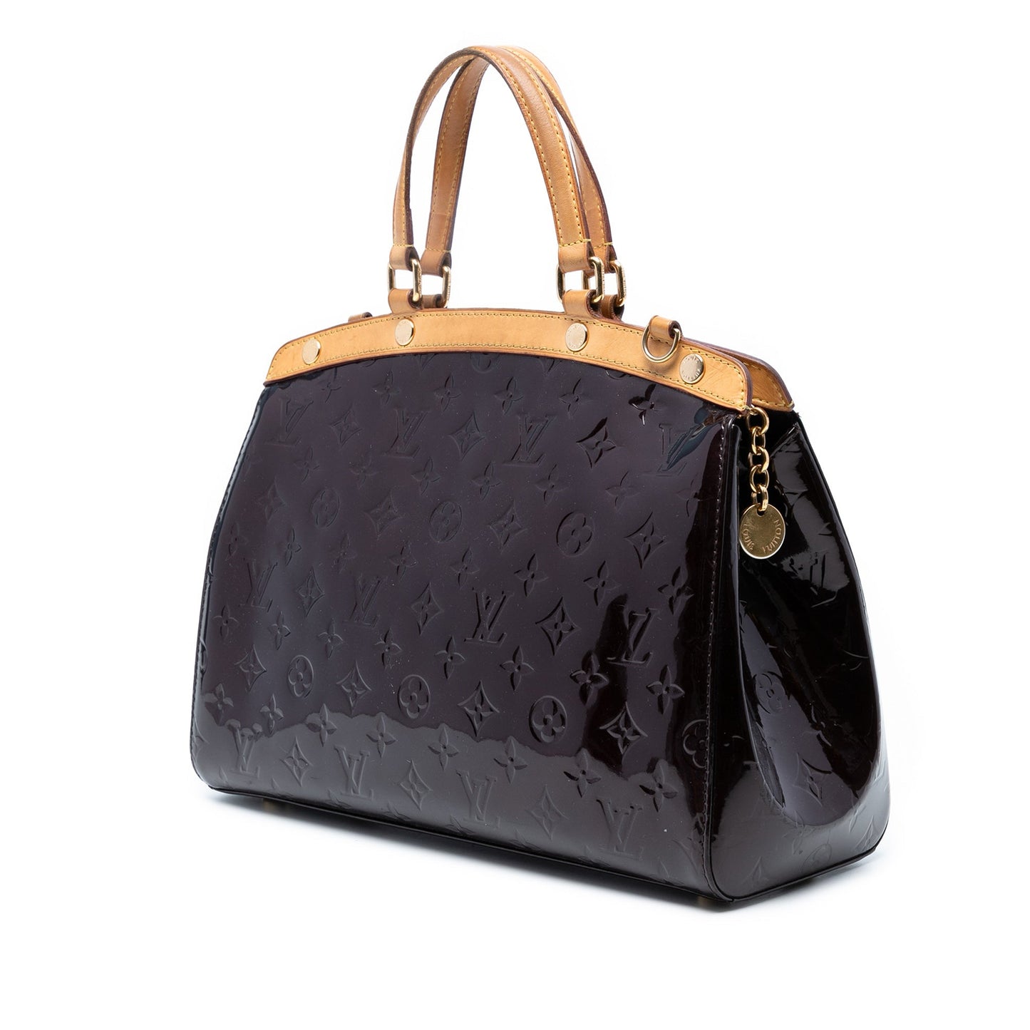 Purple Louis Vuitton Monogram Vernis Brea MM Satchel