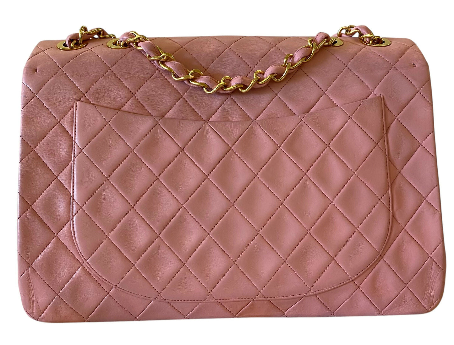 Chanel  90s Barbie Pink Lambskin Maxi 24K Gold Hardware