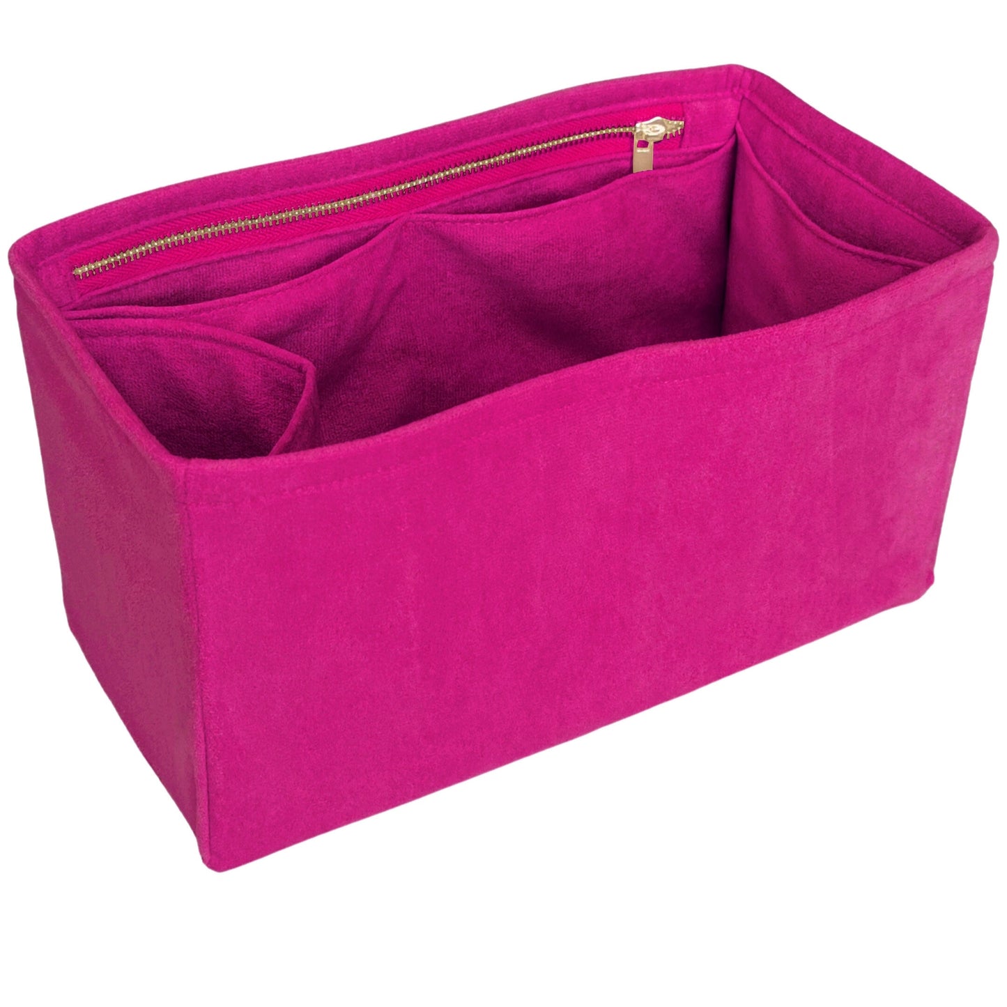 Organizer for [80s Vanity Bag, Saint Laurent (YSL)] Bag Insert (Velvet, Long Zip and Open Compartment)