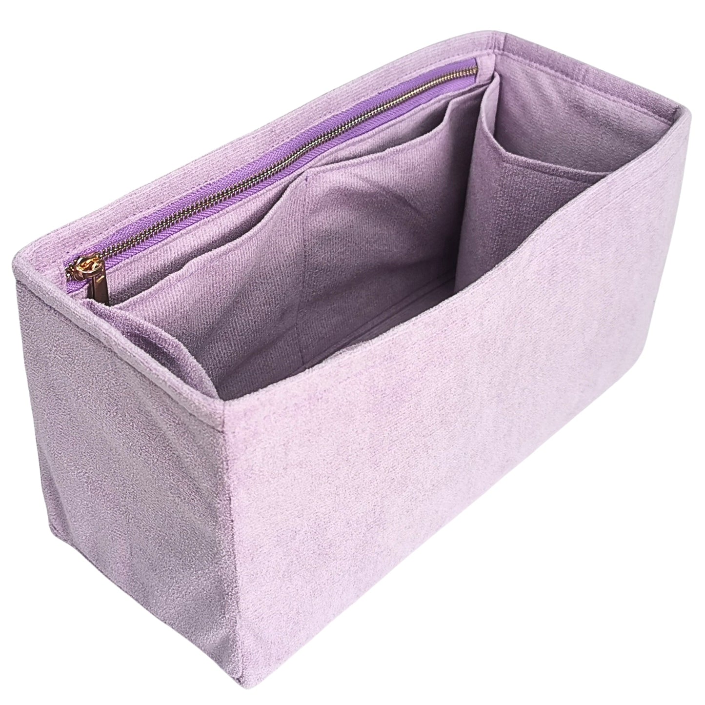 Organizer for [By The Way Selleria Medium, Fendi] Bag Insert (Velvet, Long Zip and Open Compartment)