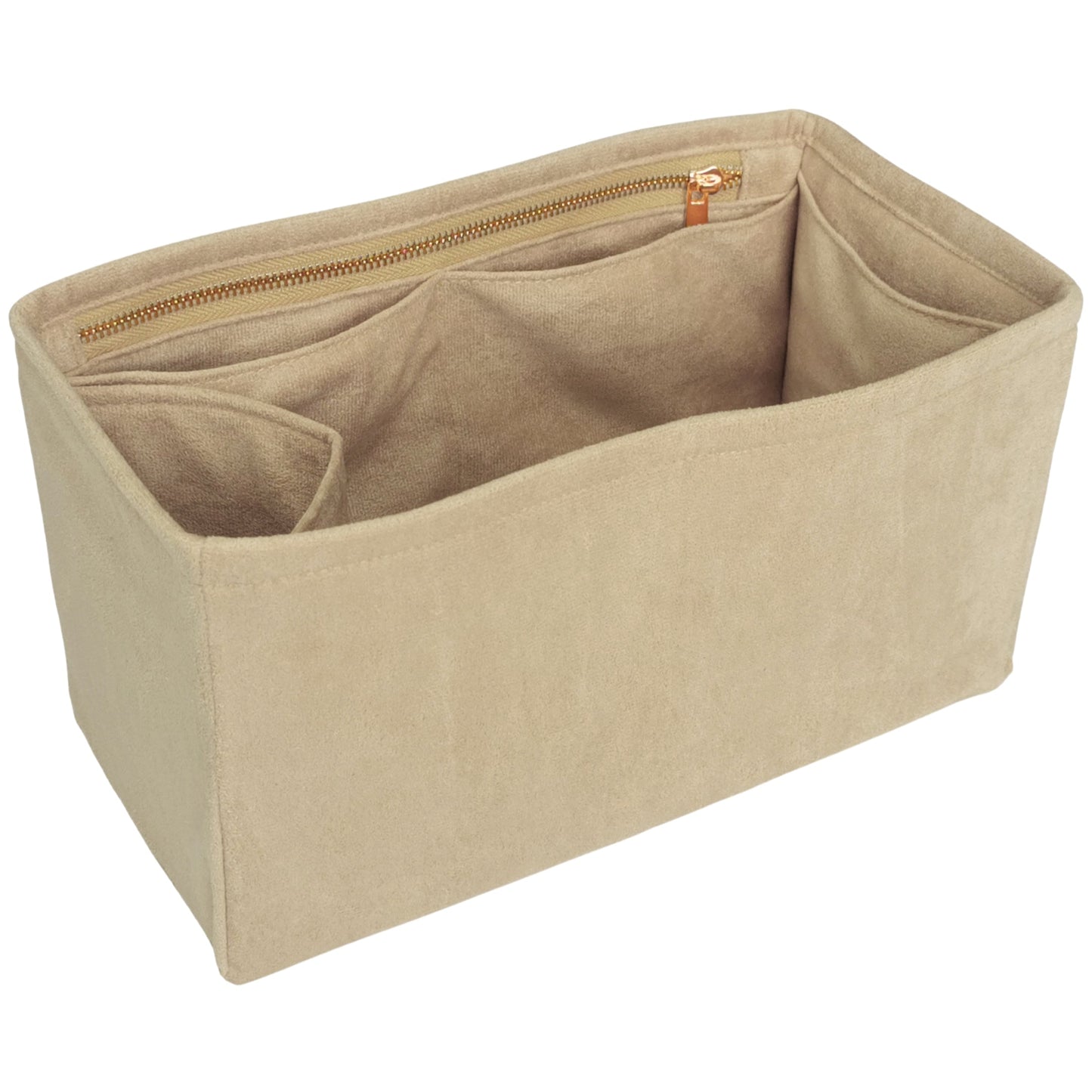 Organizer for [By The Way Selleria Medium, Fendi] Bag Insert (Velvet, Long Zip and Open Compartment)