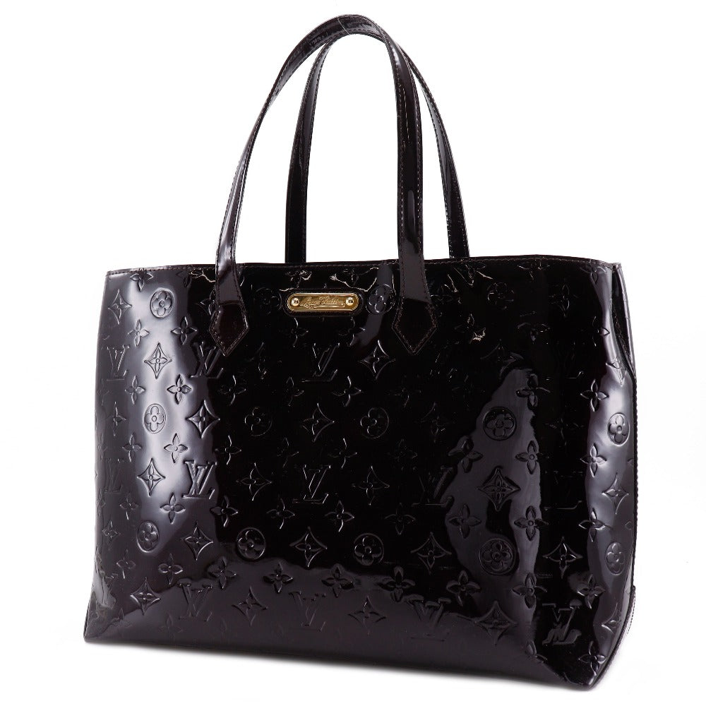 LOUIS VUITTON Tote Bag M91645 Monogram Vernis Red-purple Wilscher MM Women
