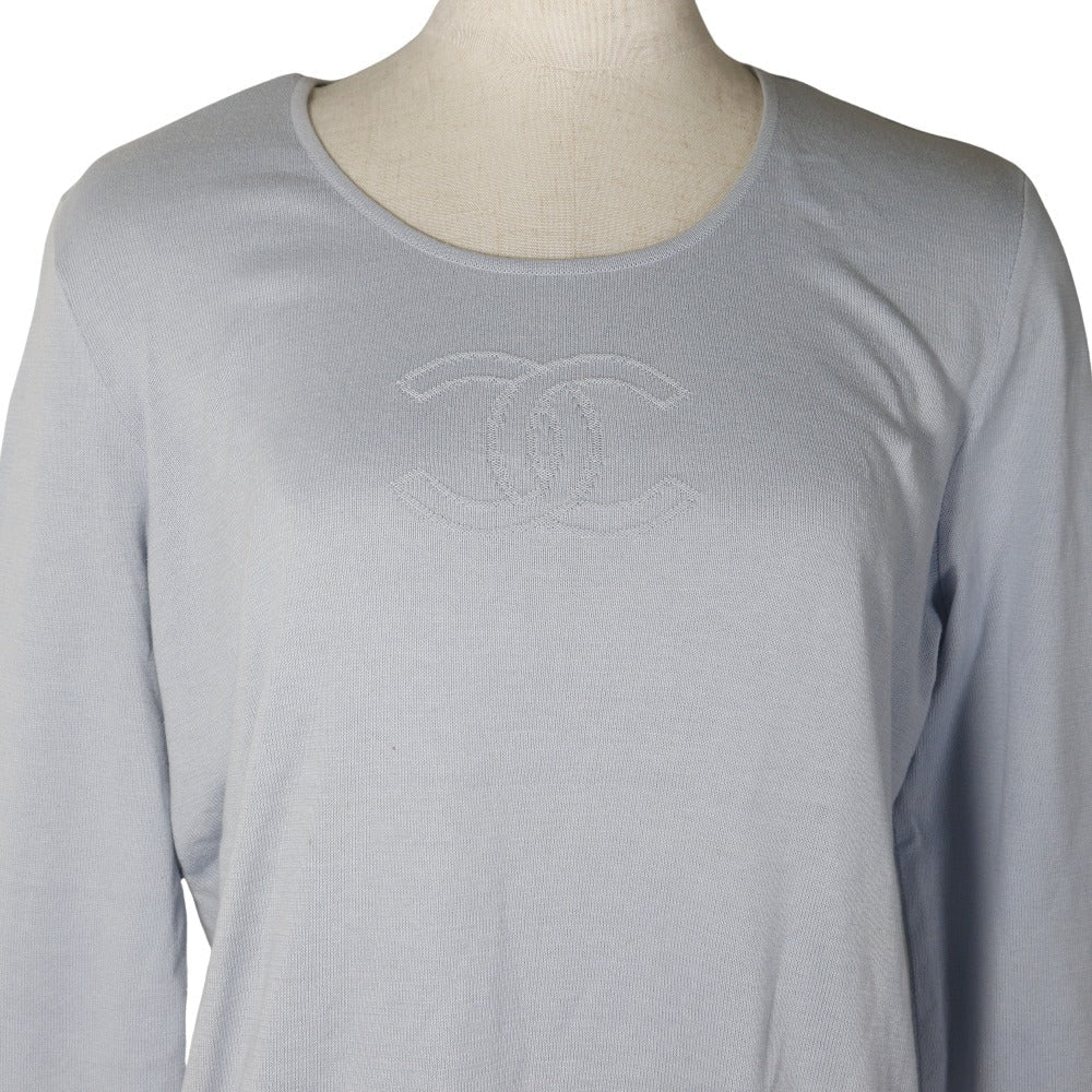 Chanel Coco Mark Knit Cotton Sweater Classic Flap Tote