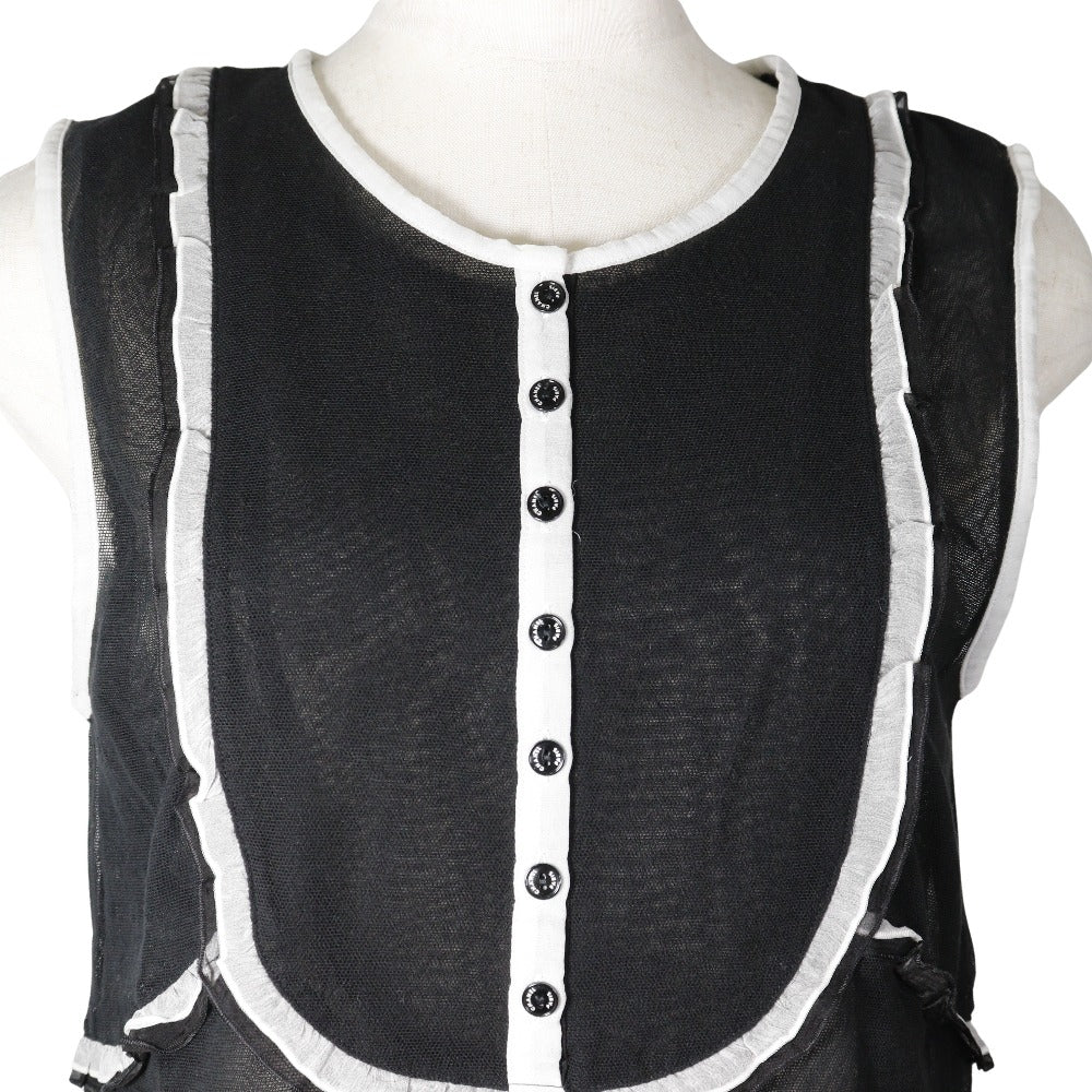 CHANEL Tank top P30617V13551 cotton black 07P No sleeve Women 40