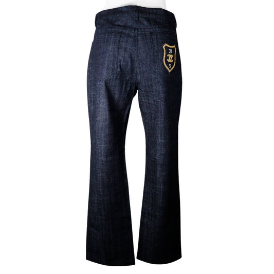 Chanel Pants Cotton Indigo Classic Flap Tote
