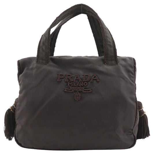 Prada Beads Logo Nylon Handbag