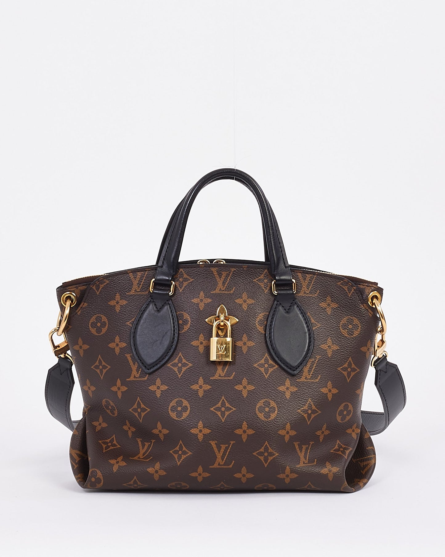 Louis Vuitton Black Monogram Canvas Flower Zip Tote PM Bag