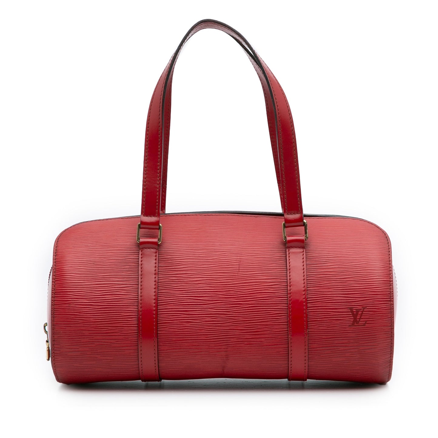 Red Louis Vuitton Epi Soufflot Handbag