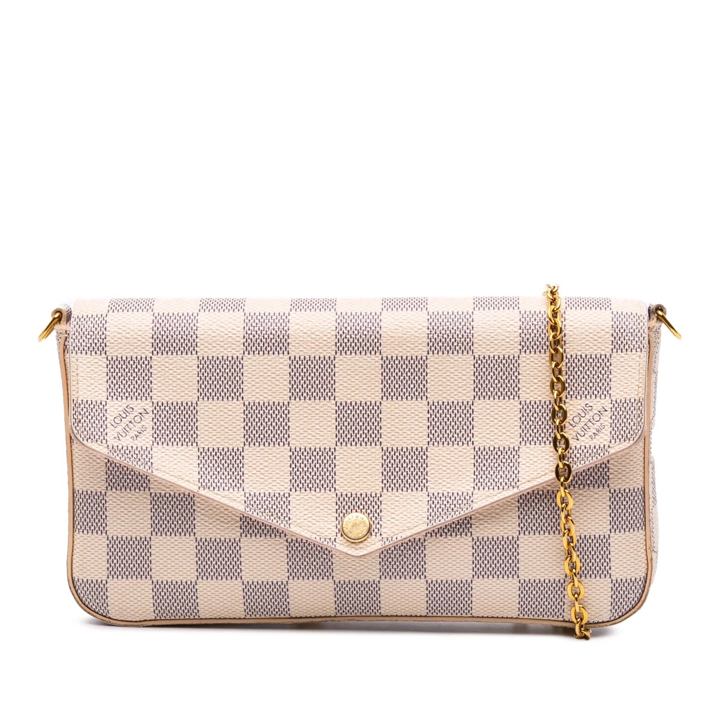 White Louis Vuitton Damier Azur Pochette Felicie Crossbody Bag