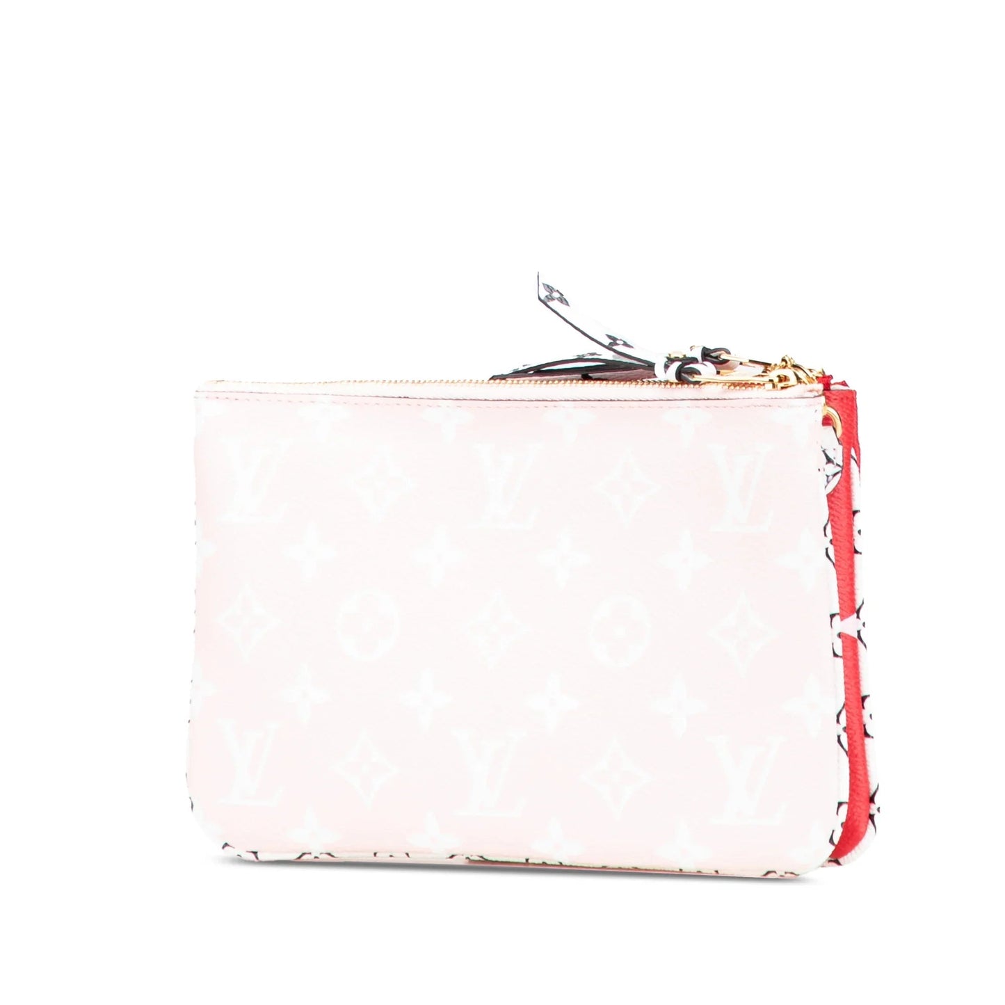 Red Louis Vuitton Limited Edition Monogram Giant Double Zip Pochette Crossbody Bag