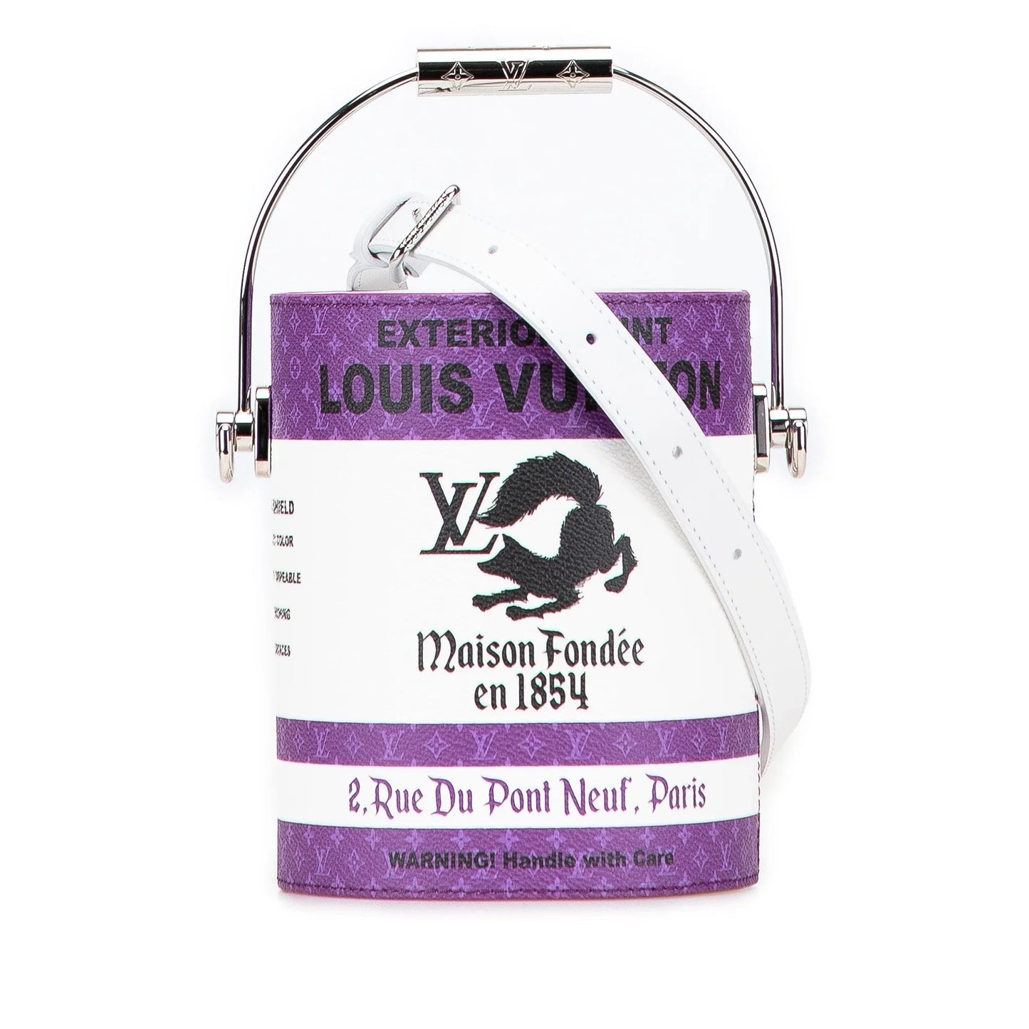 Purple Louis Vuitton Monogram Paint Can Satchel