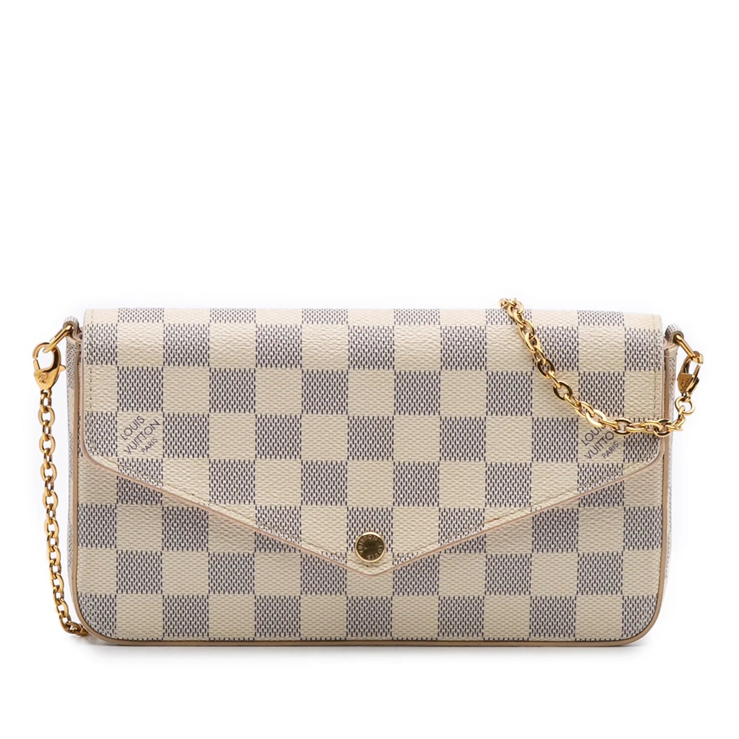 White Louis Vuitton Damier Azur Pochette Felicie Crossbody Bag