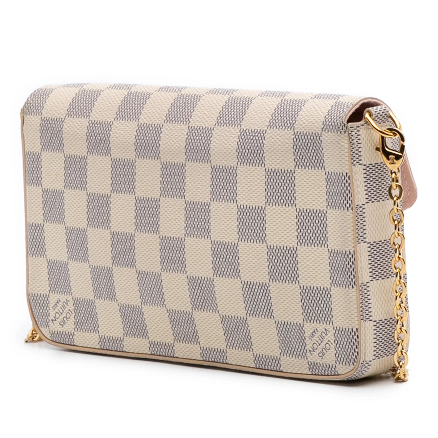 White Louis Vuitton Damier Azur Pochette Felicie Crossbody Bag