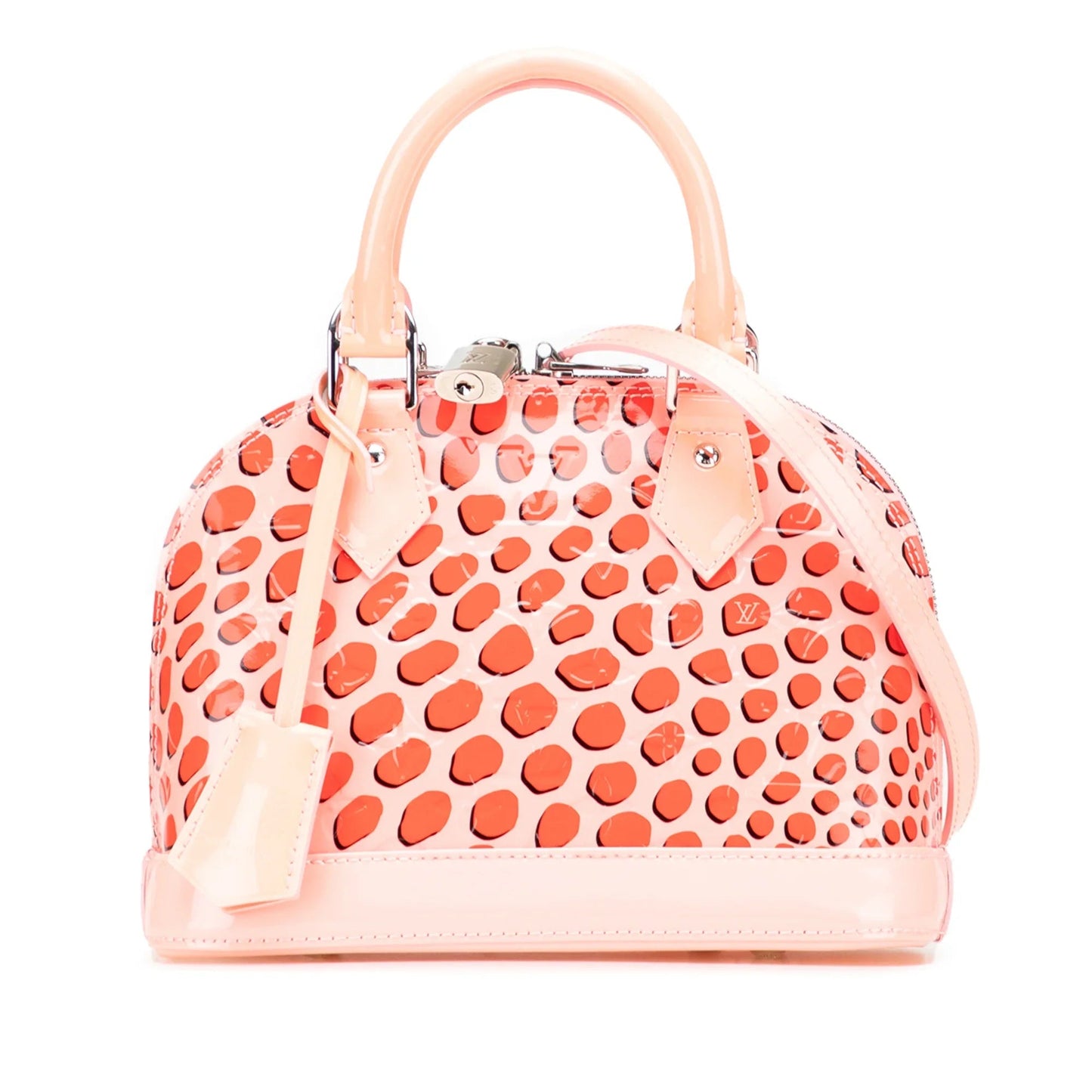 Pink Louis Vuitton Monogram Vernis Jungle Dots Alma BB Satchel