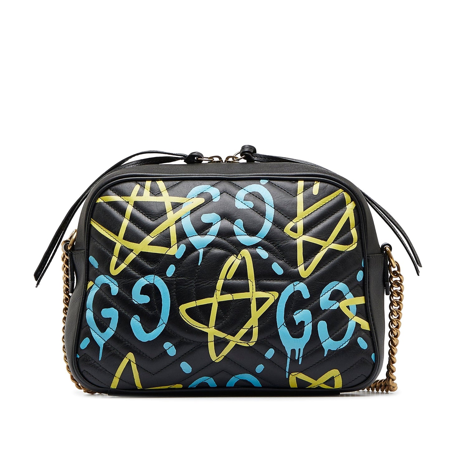 Gucci GG Marmont Black Leather Chain Crossbody