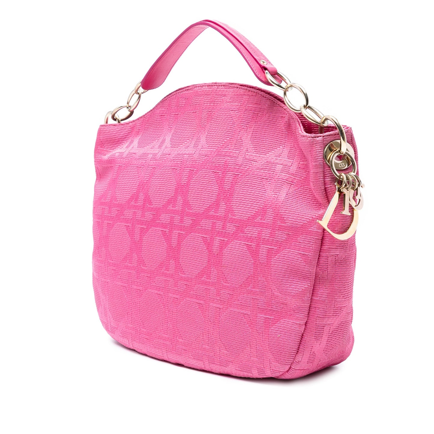 Pink Dior Canvas Cannage Hobo Bag