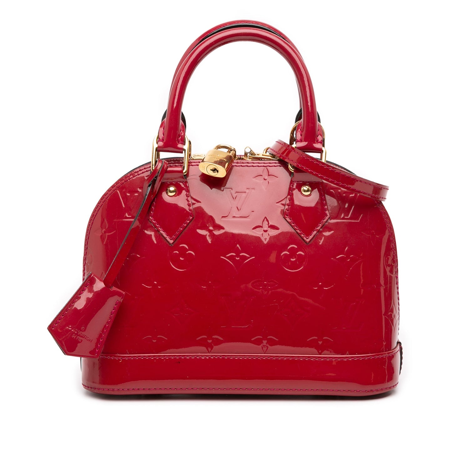 Red Louis Vuitton Monogram Vernis Alma BB Satchel
