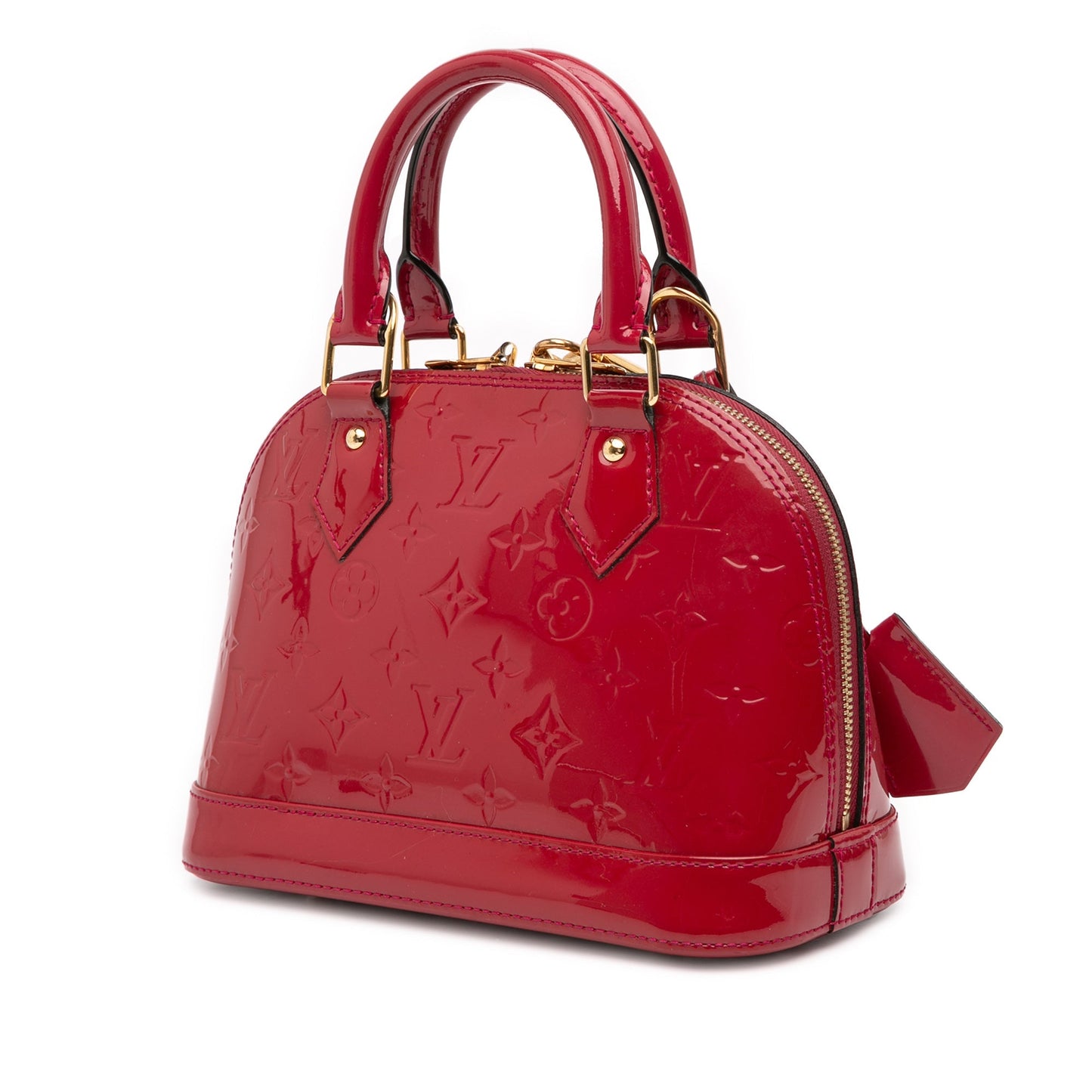 Red Louis Vuitton Monogram Vernis Alma BB Satchel