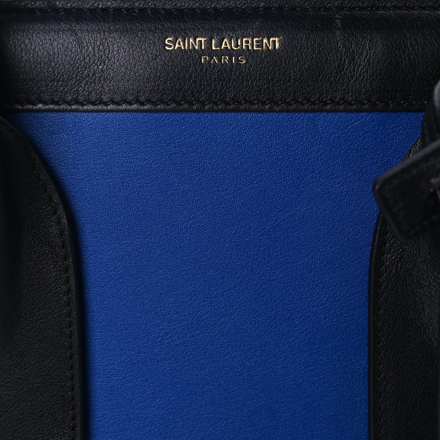Saint Laurent Calfskin Bi-Color Small Sac De Jour  Royal Blue Black