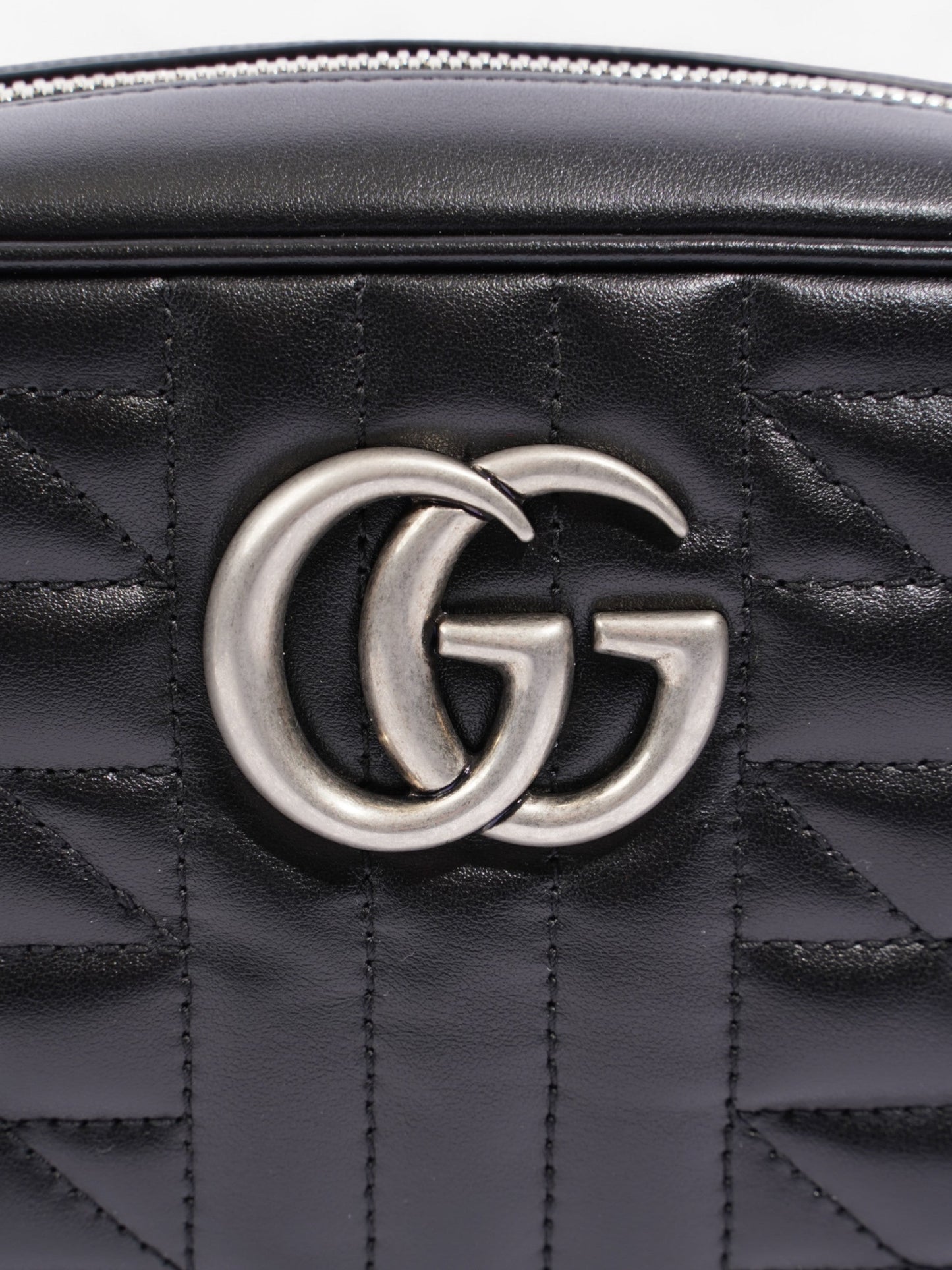 Gucci GG Marmont Chain Black Calfskin Leather Small