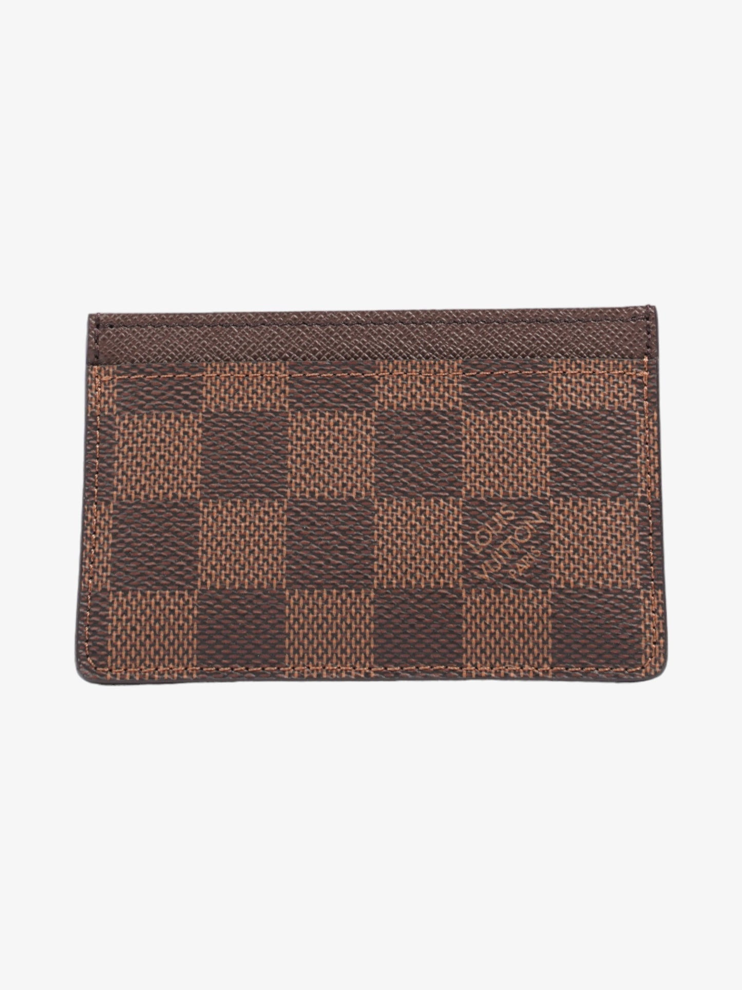 Louis Vuitton Card Holder Damier Ebene / Brown Coated Canvas