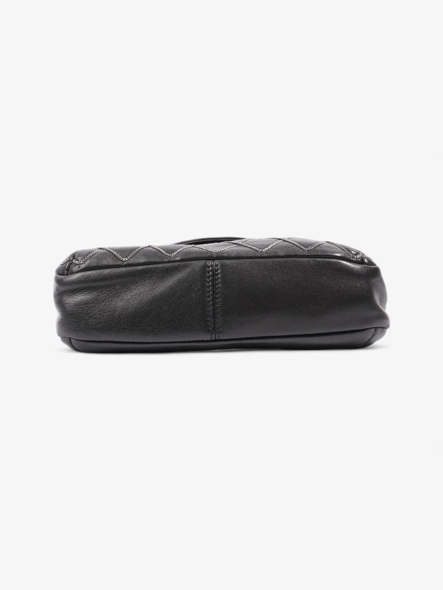 Chanel Chain Stitch Flap Bag Black Lambskin Leather