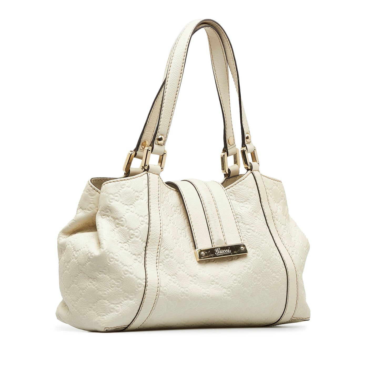 Gucci Guccissima White Leather Tote Style 1