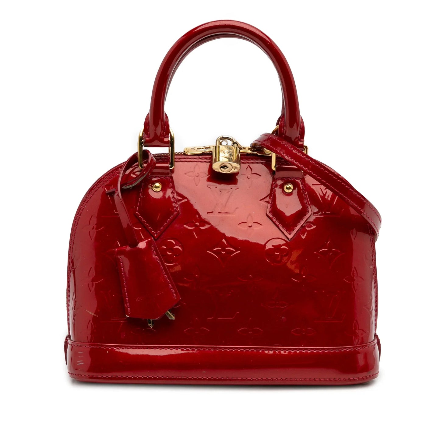 Red Louis Vuitton Monogram Vernis Alma BB Satchel