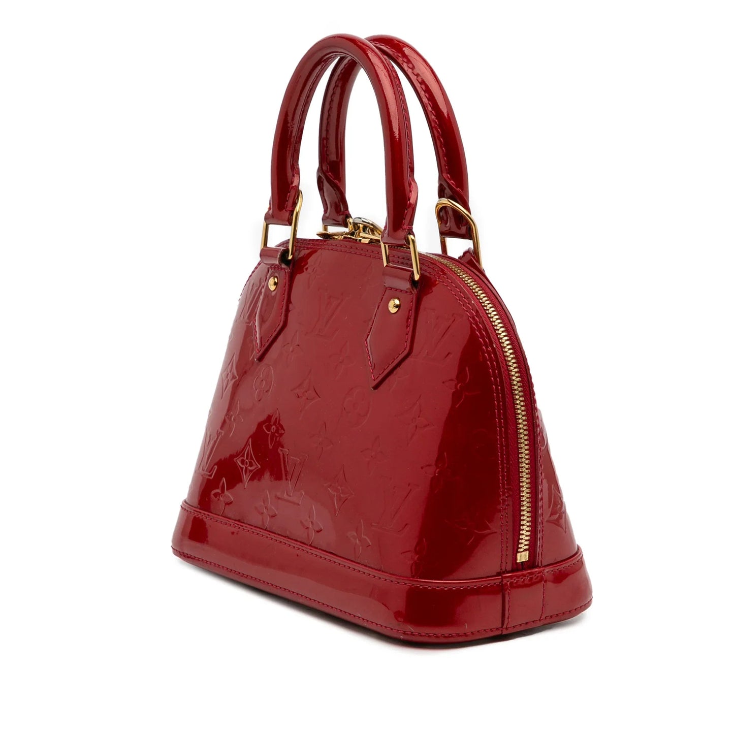 Red Louis Vuitton Monogram Vernis Alma BB Satchel