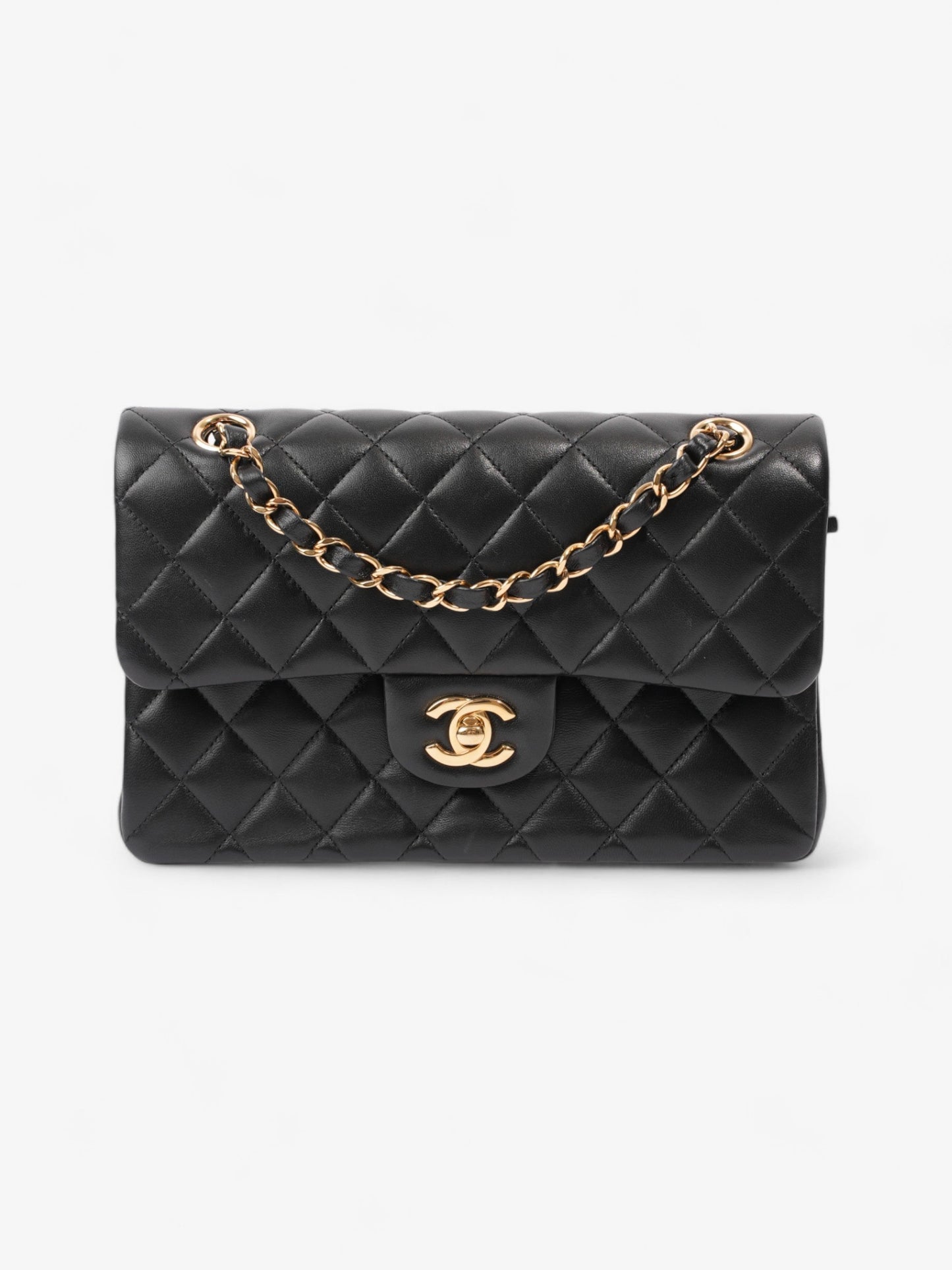 Chanel Classic Double Flap Black Lambskin Leather Small