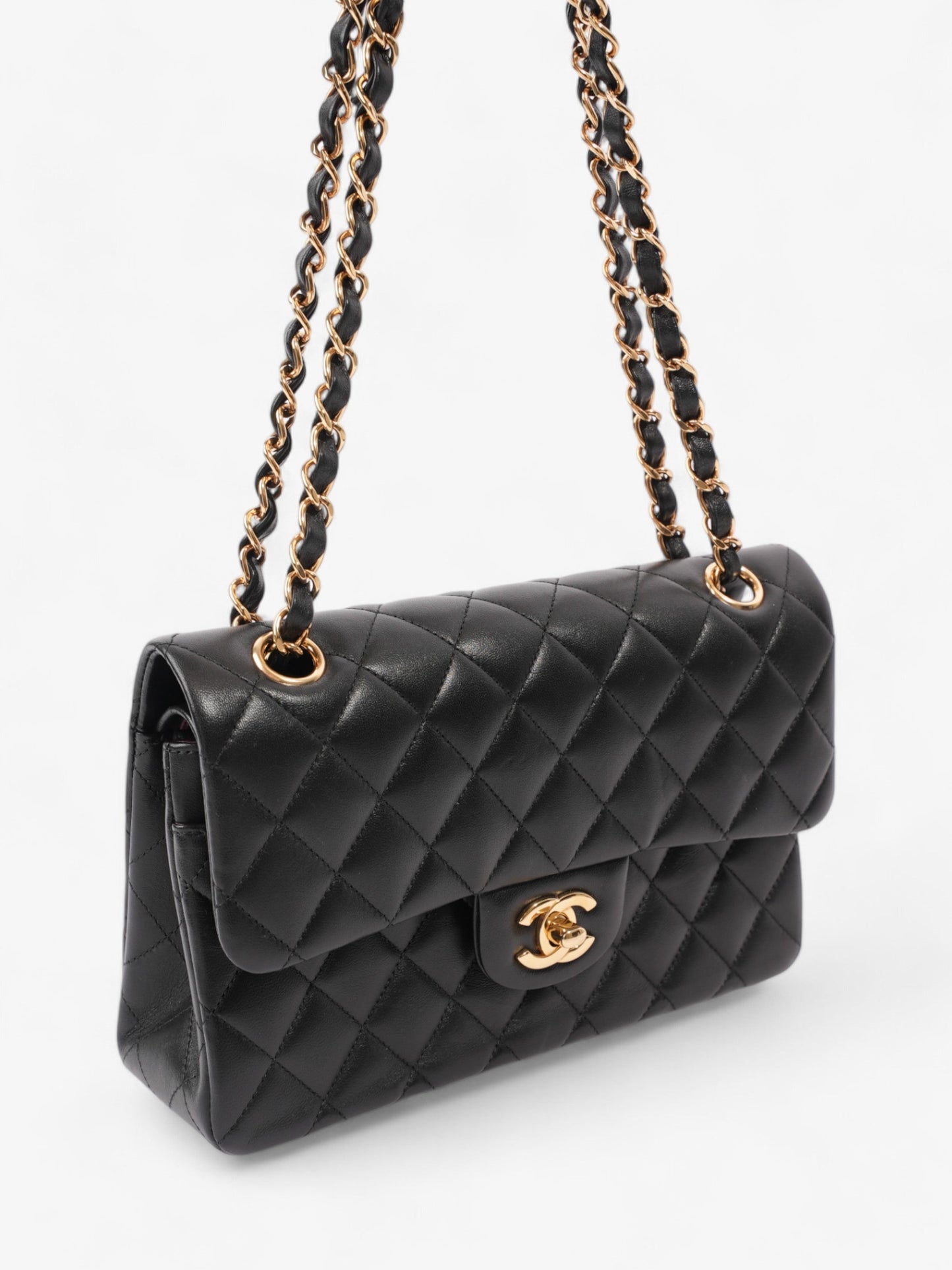Chanel Classic Double Flap Black Lambskin Leather Small