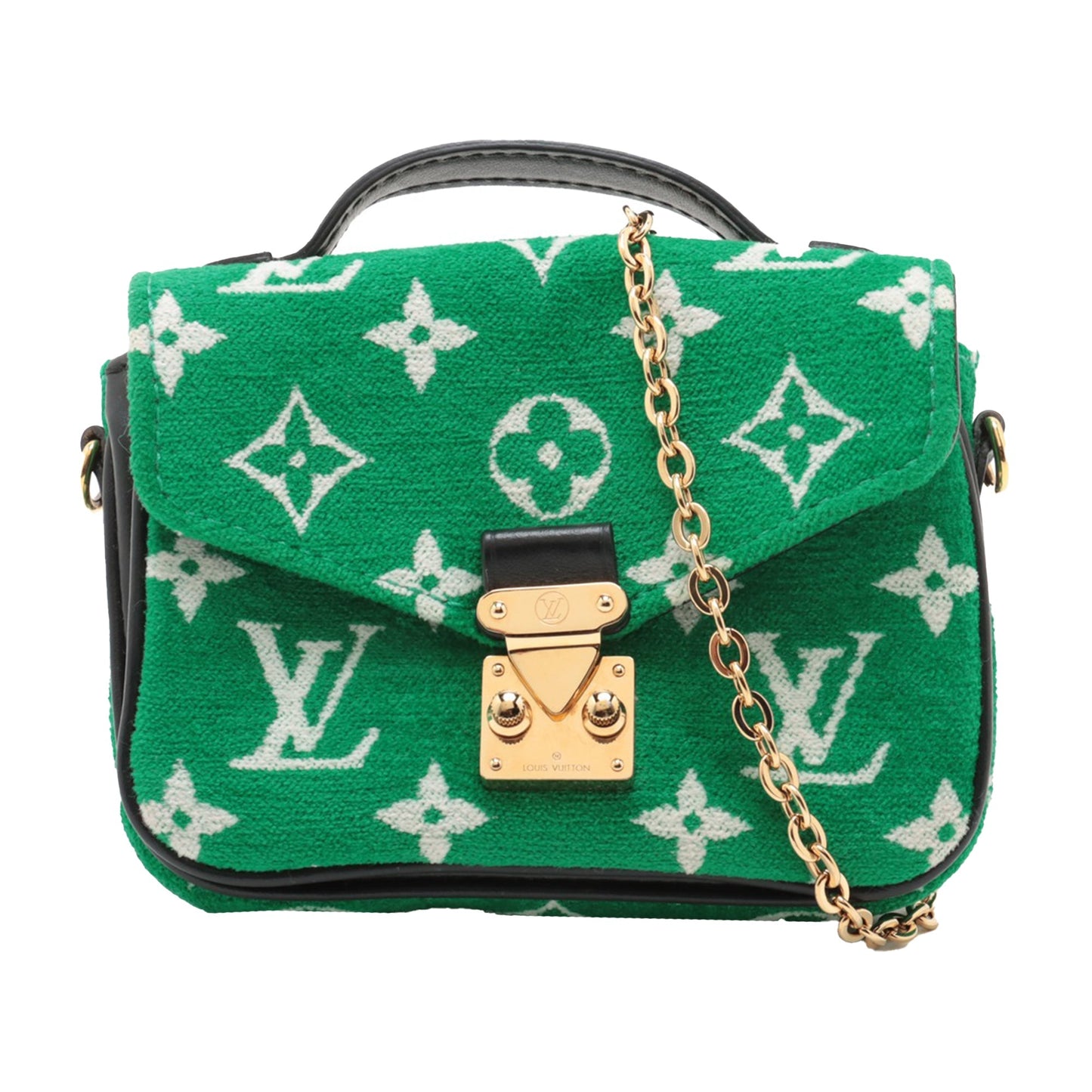 Green Louis Vuitton Monogram Jacquard Velvet Micro Metis Satchel