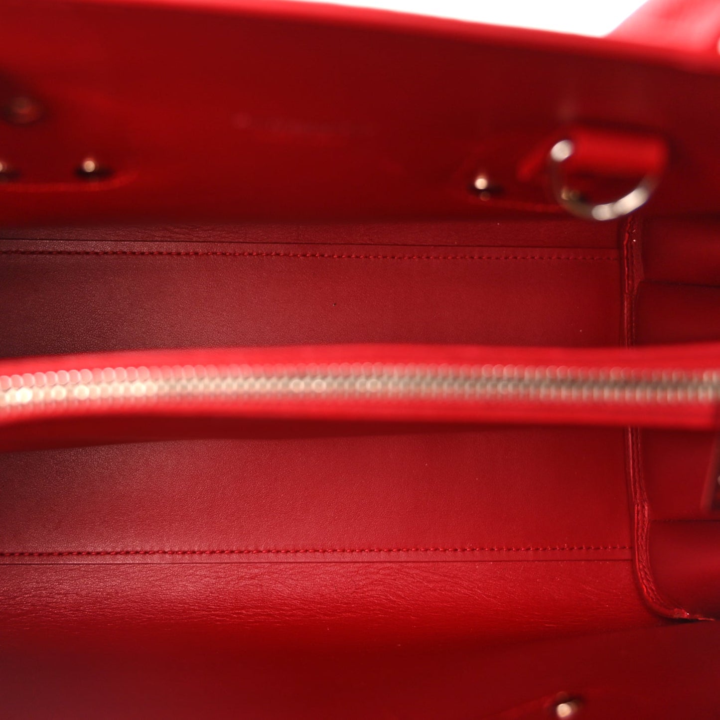 Saint Laurent Grained Calfskin Small Sac De Jour Lipstick Red