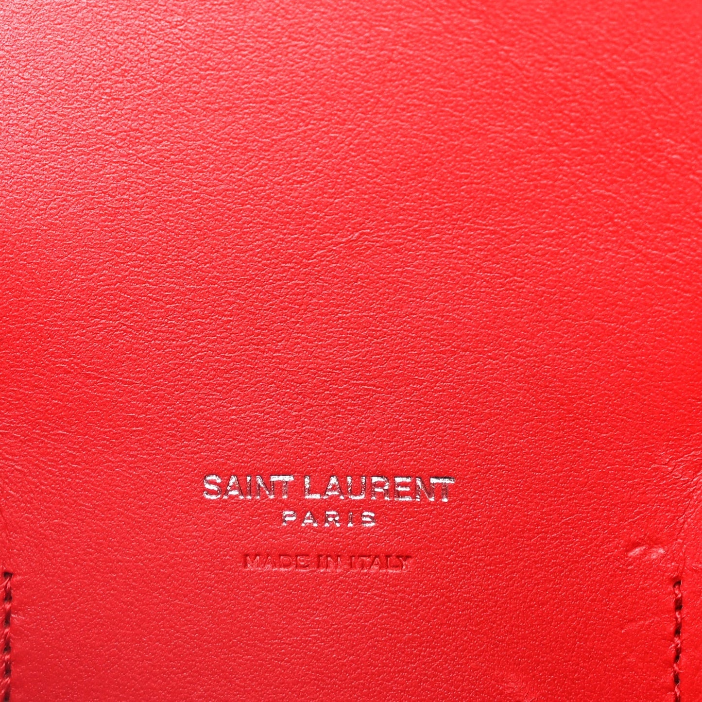 Saint Laurent Grained Calfskin Small Sac De Jour Lipstick Red