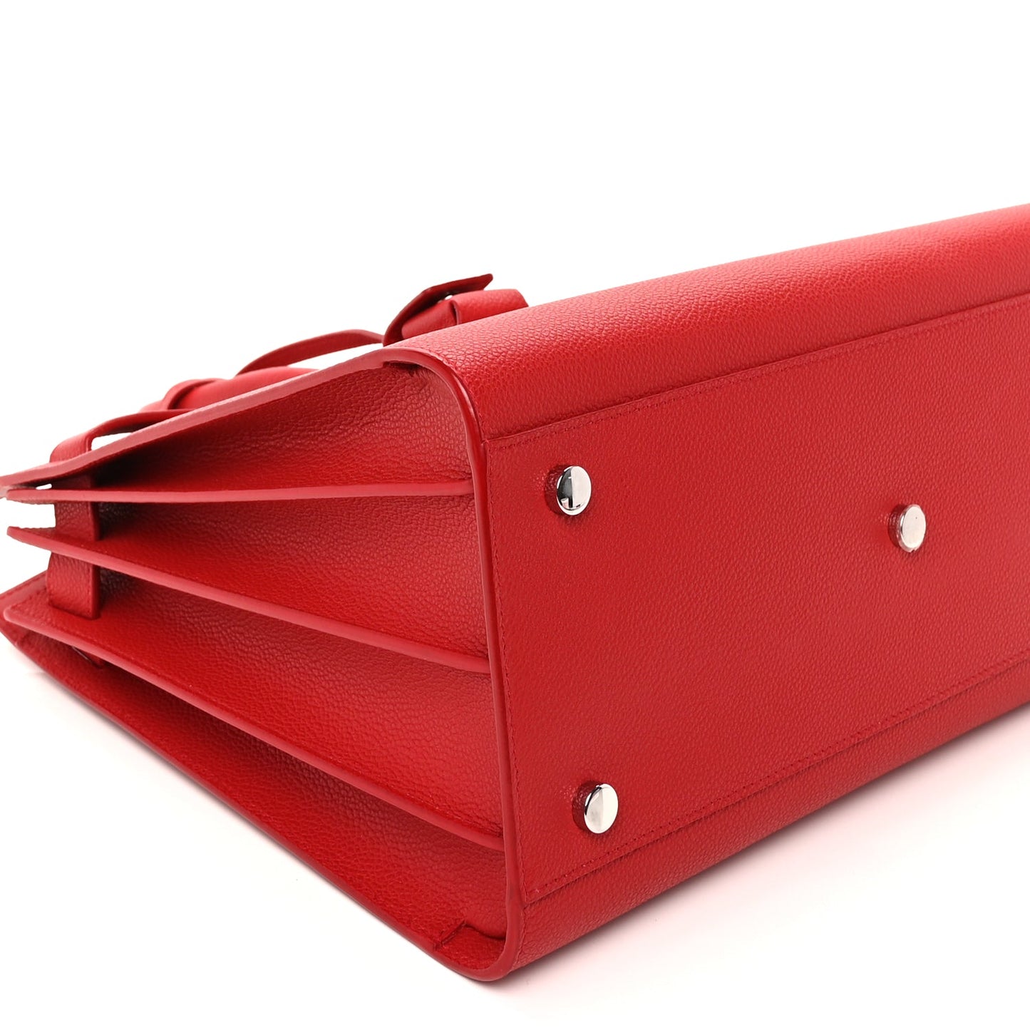 Saint Laurent Grained Calfskin Small Sac De Jour Lipstick Red