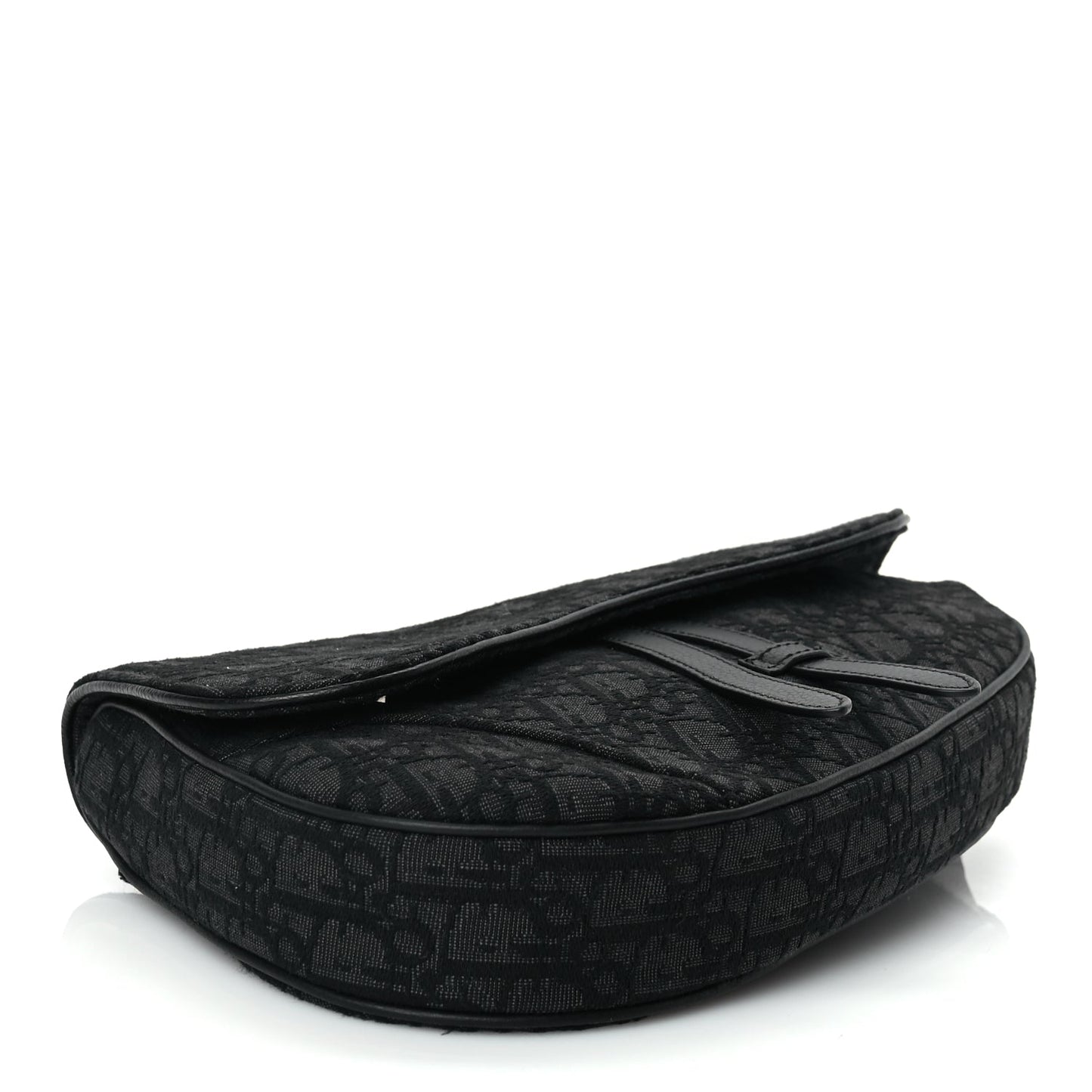Christian Dior Oblique Mens Saddle Bag Black Blue