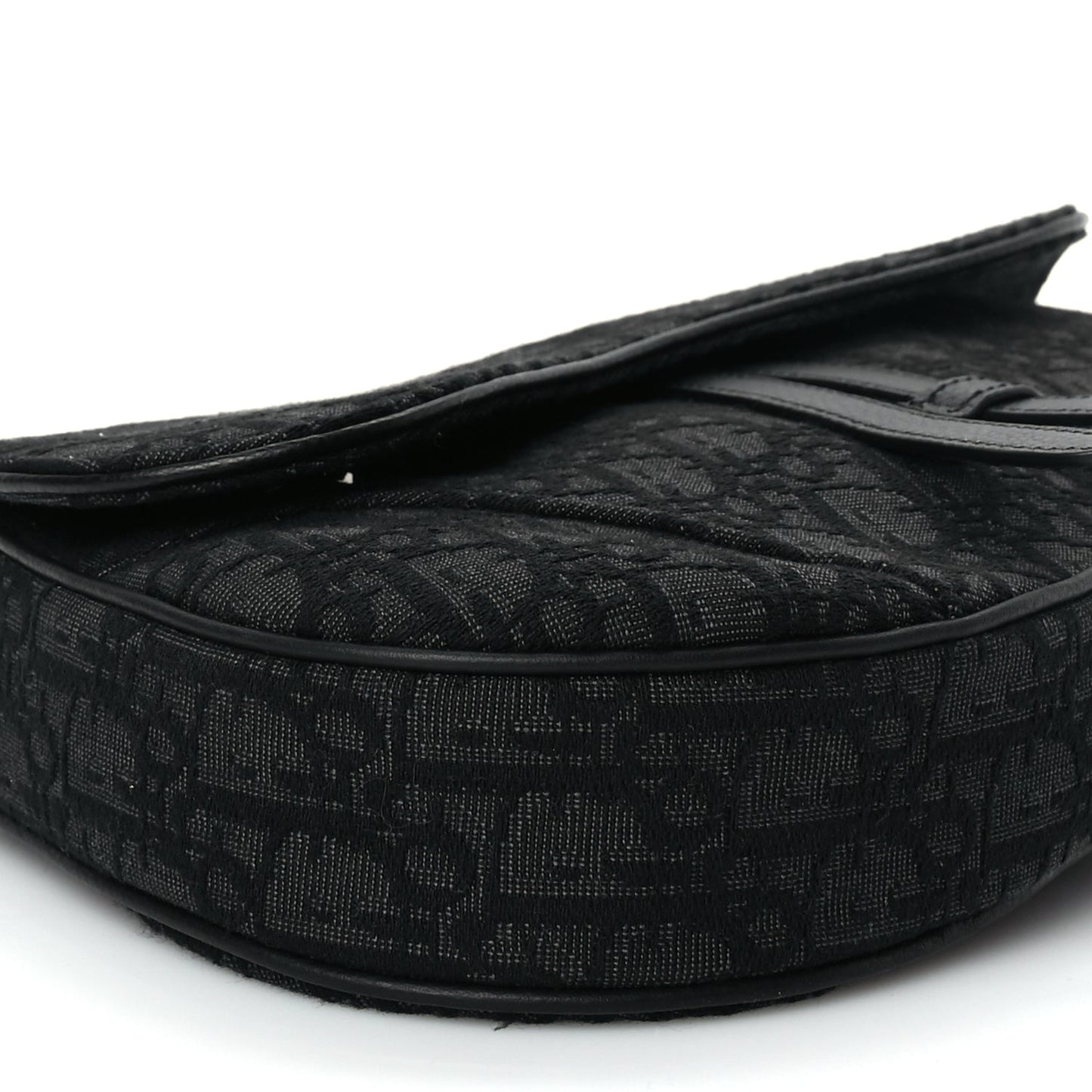 Christian Dior Oblique Mens Saddle Bag Black Blue